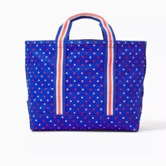 LILLY PULITZER Mini Mercato Tote in Borealis Blue Lilly Squared NWOT - Picture 3 of 5
